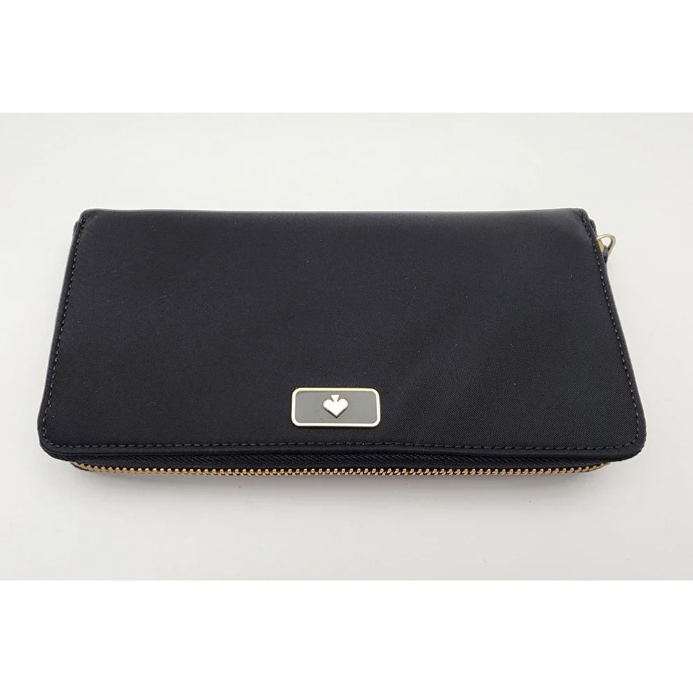 kate spade‎ new york wallet wlru5372 black buttery leather EUC